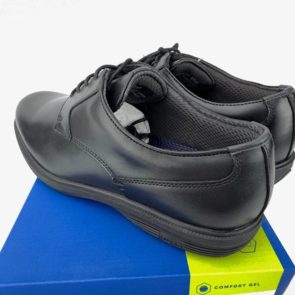 Nunn Bush Marvin St Black Leather KORE Slip Resistant Oxford Shoes Men 10.5M NIB